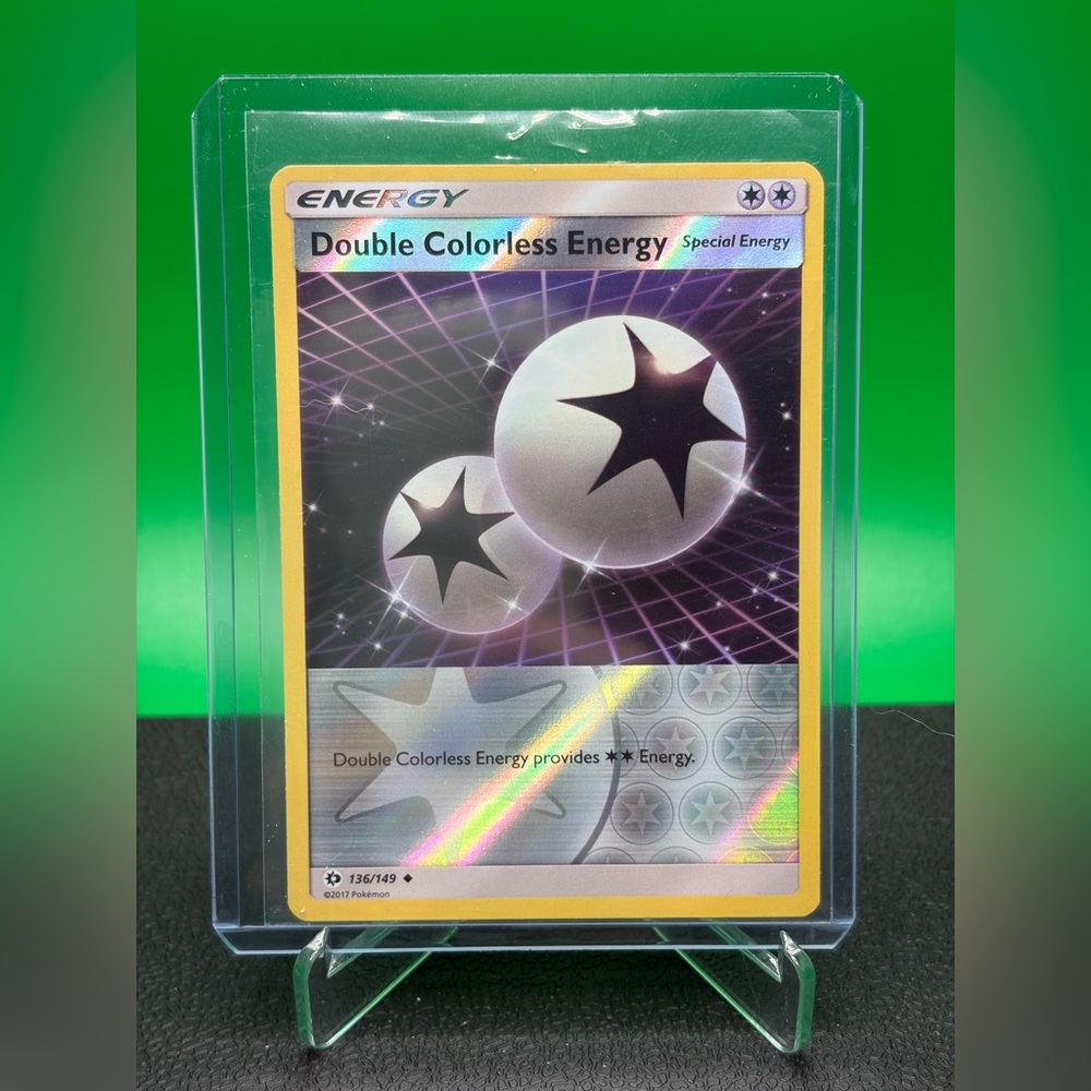 Pokemon Double Colorless Energy Holo Card - Sun & Moon Set